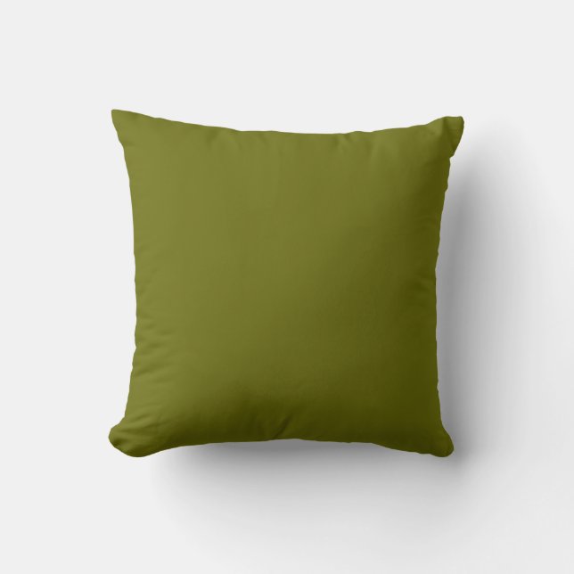 Solid colour olive green cushion (Front)