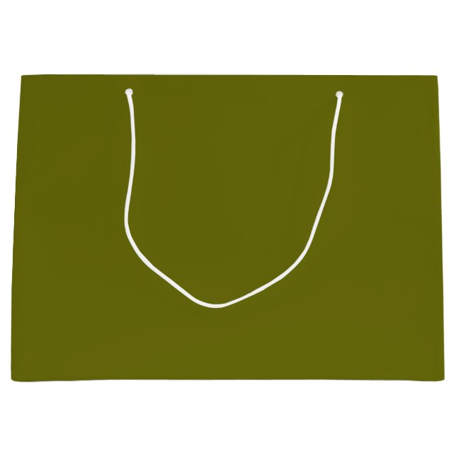 Solid colour olive green large gift bag (Front)