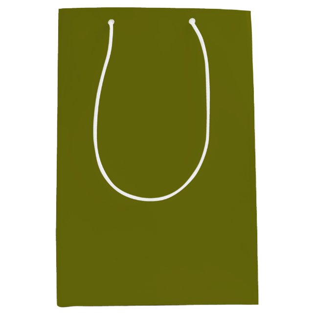 Solid colour olive green medium gift bag (Front)