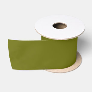 Solid colour olive green satin ribbon