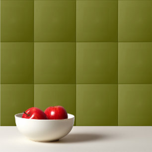 Solid colour olive green tile