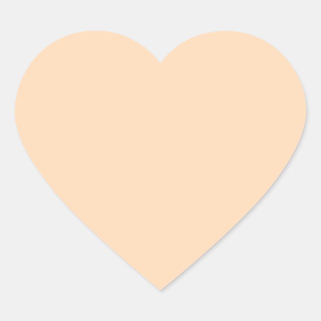 Solid Colour Peach Puff Heart Sticker (Front)
