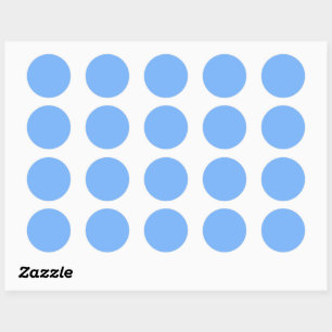 Solid colour plain aero sky blue classic round sticker