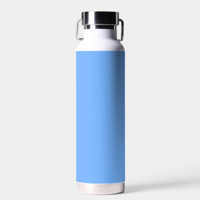 Solid colour plain aero sky blue water bottle (Front)