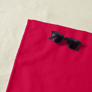 Solid colour plain amaranth ruby red beach towel