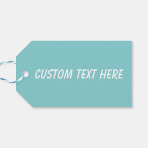 Solid colour plain Aqua Splash blue Gift Tags