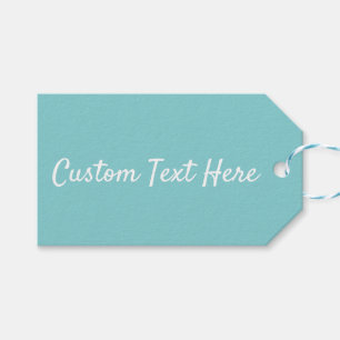 Solid colour plain Aqua Splash blue Gift Tags