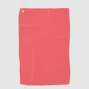 Solid colour plain bright coral golf towel