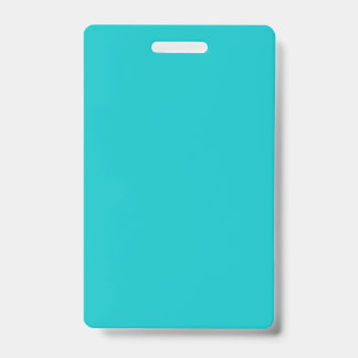 Solid colour plain bright turquoise ID badge