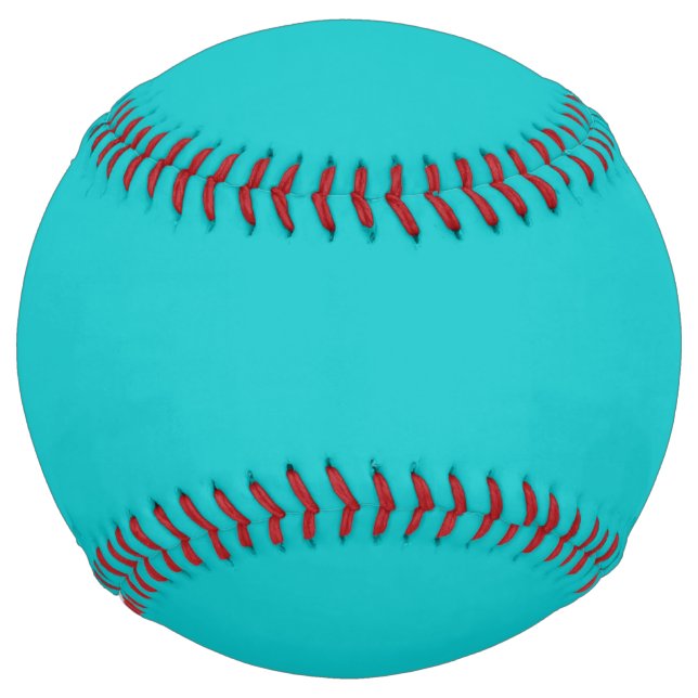 Solid colour plain bright turquoise softball (Front)