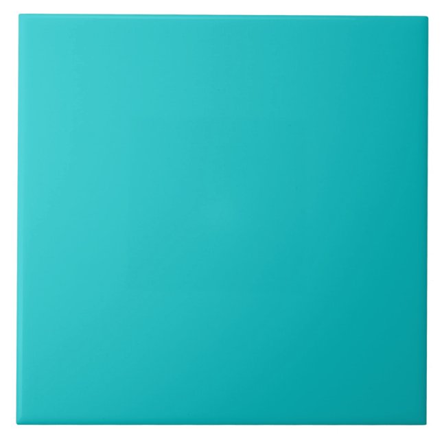 Solid colour plain bright turquoise tile (Front)