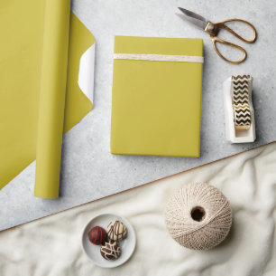Solid colour plain bright yellow green Snake Eye Wrapping Paper