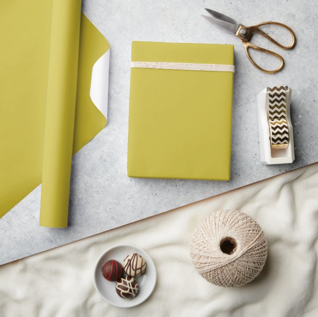 Solid colour plain bright yellow green Snake Eye Wrapping Paper (Crafts)