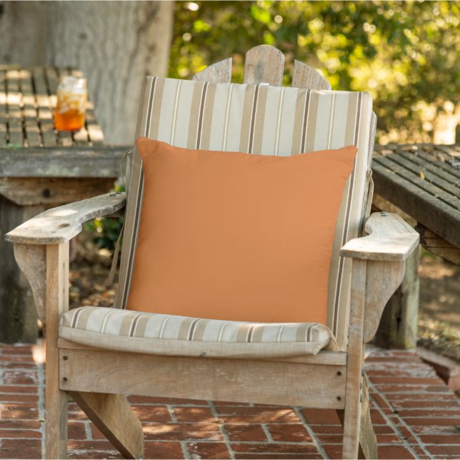 Solid colour plain burnt orange cinnamon cushion (Chair)