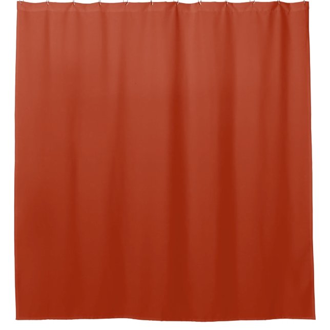 Solid colour plain burnt orange red shower curtain (Front)