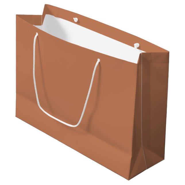 Solid colour plain Copper brown  Large Gift Bag (Front Angled)