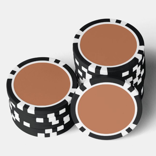Solid colour plain Copper brown Poker Chips (Stack)
