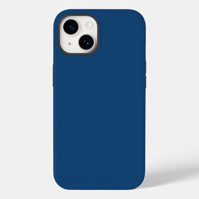 Solid colour plain dark blue Winter night Skies Case-Mate iPhone Case (Back)
