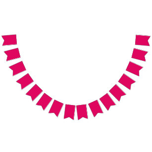 Solid colour plain dark bright pink bunting 