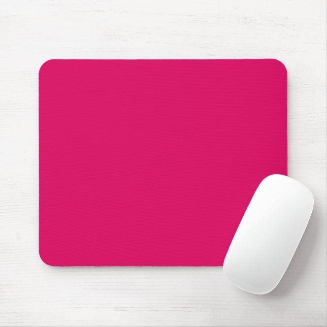 Solid colour plain dark bright pink mouse mat (With Mouse)