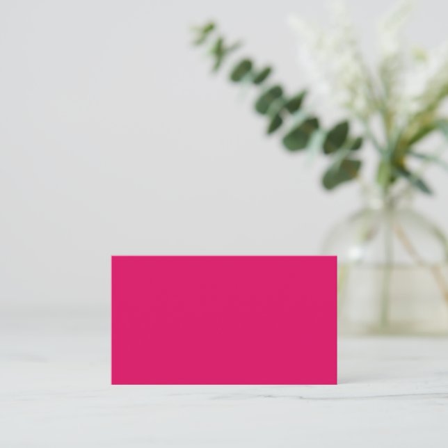 Solid colour plain dark bright pink place card (Standing Front)