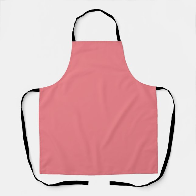 Solid colour plain Dark Coral pink Apron (Front)