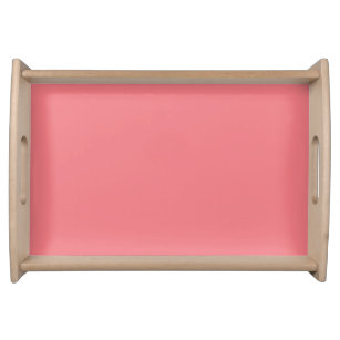  Solid colour plain Dark Coral pink Serving Tray