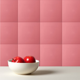  Solid colour plain Dark Coral pink Tile