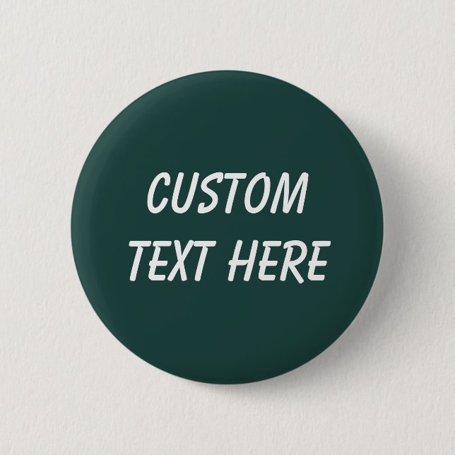Solid colour plain dark emerald green 6 cm round badge (Front)