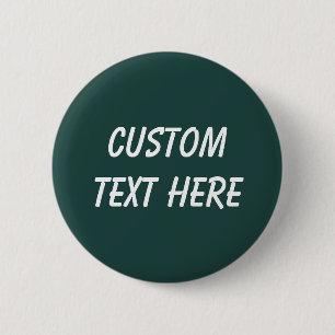 Solid colour plain dark emerald green 6 cm round badge