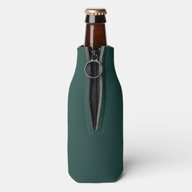 Solid colour plain dark emerald green bottle cooler (Bottle Back)