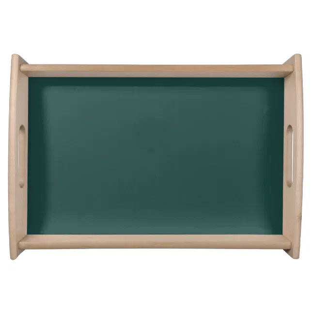 Solid colour plain dark emerald green serving tray Zazzle