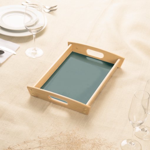 Solid colour plain dark emerald green serving tray Zazzle