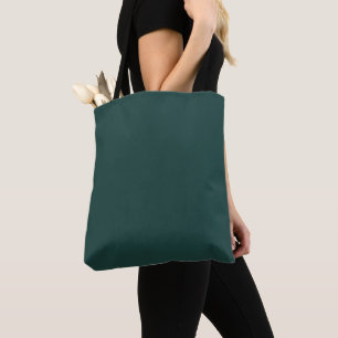 Solid colour plain dark emerald green tote bag