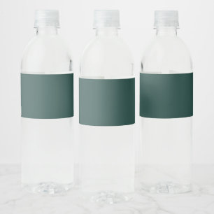 Solid colour plain dark emerald green water bottle label
