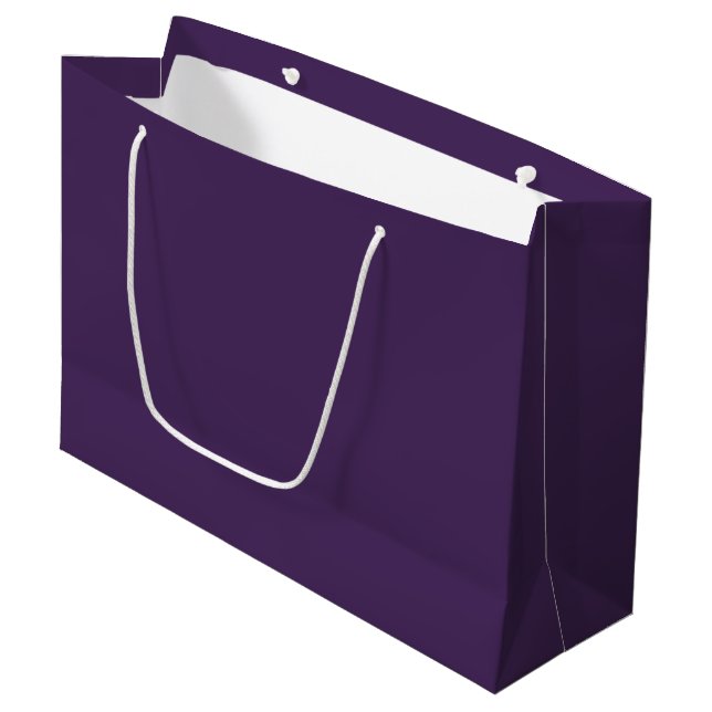 Solid colour plain dark purple acai berry large gift bag (Front Angled)