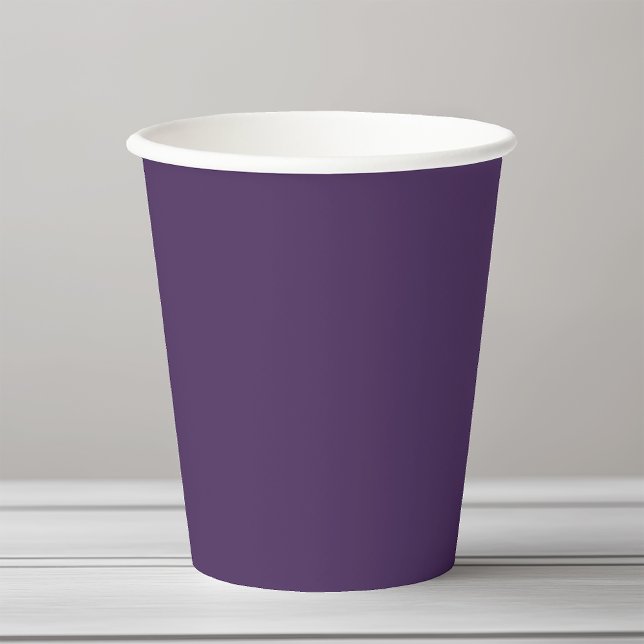 Solid colour plain dark purple acai berry paper cups (Creator Uploaded)