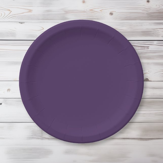 Solid colour plain dark purple acai berry paper plate (Creator Uploaded)