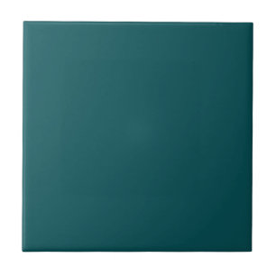Solid colour plain dark teal green Spruced-up Tile
