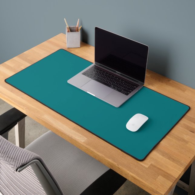  Solid colour plain Deep Aqua teal Desk Mat (Office 2)