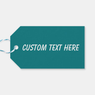 Solid colour plain Deep Aqua teal Gift Tags