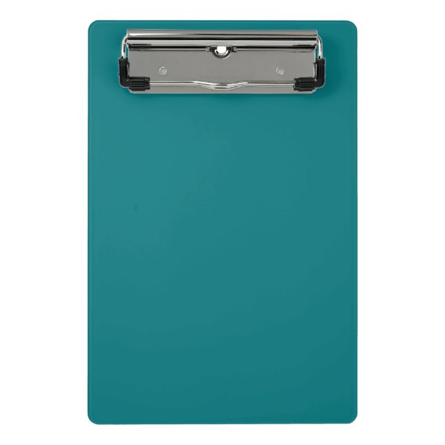  Solid colour plain Deep Aqua teal Mini Clipboard (Front)
