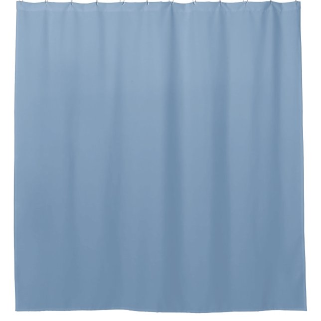 Solid colour plain dusty blue pastel shower curtain (Front)