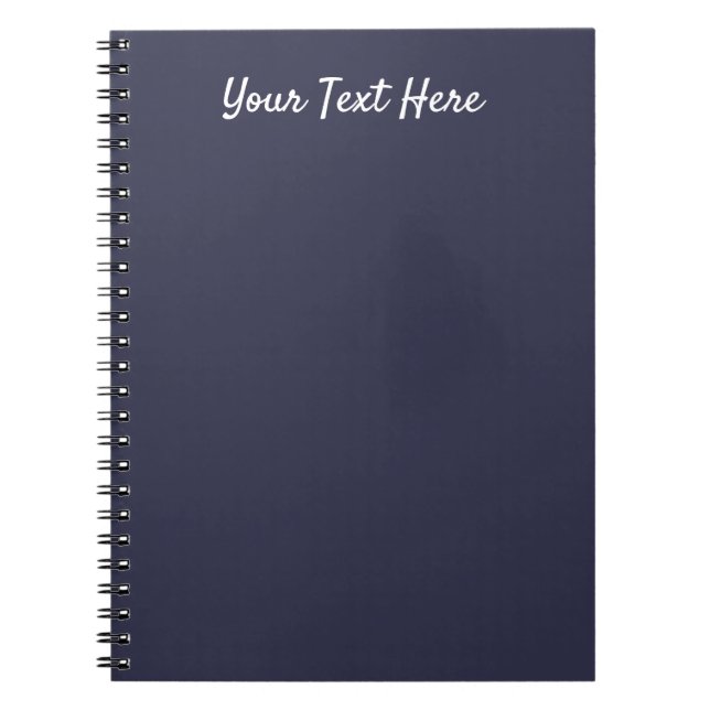 Solid colour plain Evening dark Blue Notebook (Front)
