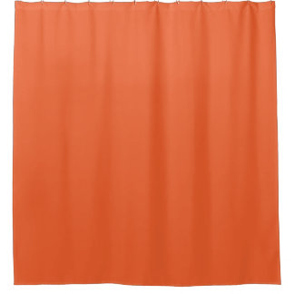 Solid colour plain exotic orange red shower curtain