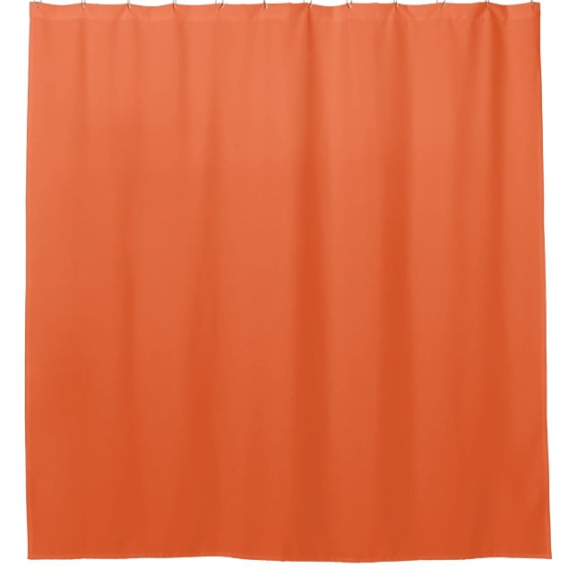 Solid colour plain exotic orange red shower curtain (Front)