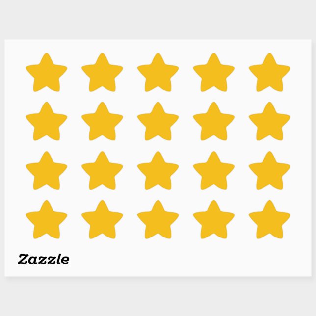 Solid colour plain hot yellow freesia star sticker (Sheet)