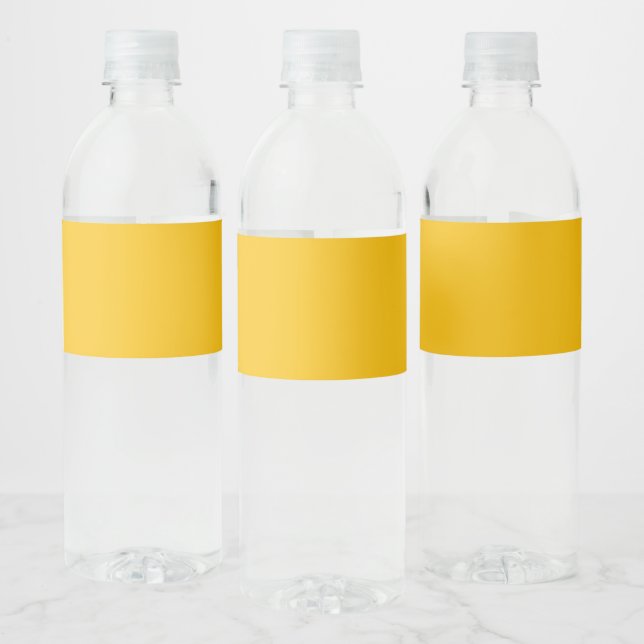 Solid colour plain hot yellow freesia water bottle label (Bottles)