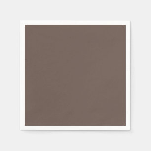 Solid colour plain medium taupe pastel brown napkin