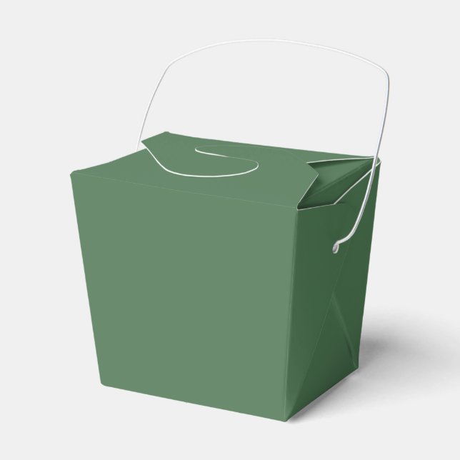 Solid colour plain Moss Green Favour Box (Front Side)